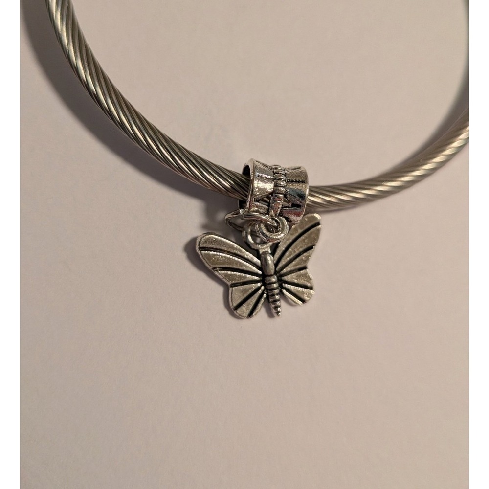 Silver Tone Butterfly Charm Bead for European‎ Style Bracelet Jewelry Accessory
